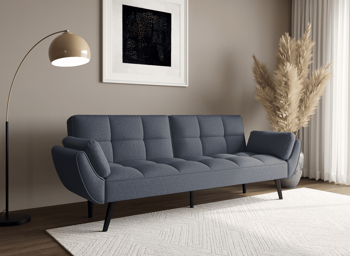 Canapé clic clac 3 places en tissu gris foncé NARA - DécoInParis