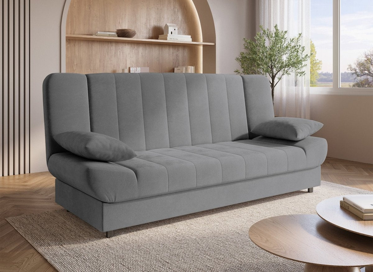 Canapé-lit Clic-clac Dunlopillo - Tissu Prune - 190x90 Cm - Occasion