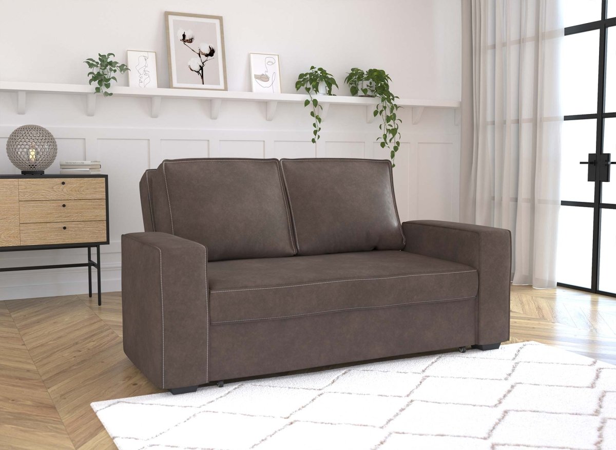 Canapé convertible 3 places marron JAMES - DécoInParis