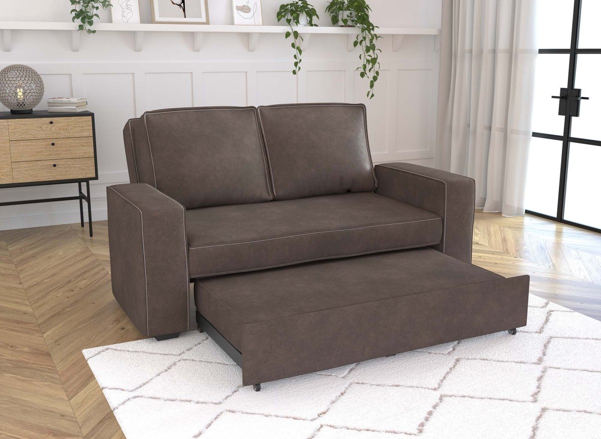 Canapé convertible 3 places marron JAMES - DécoInParis