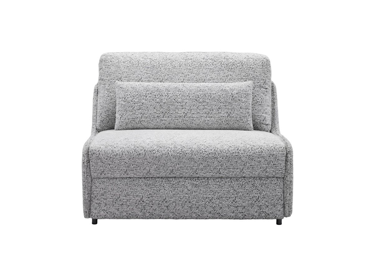 Canapé convertible express 1 place en tissu bouclette gris IMELDA - DécoInParis