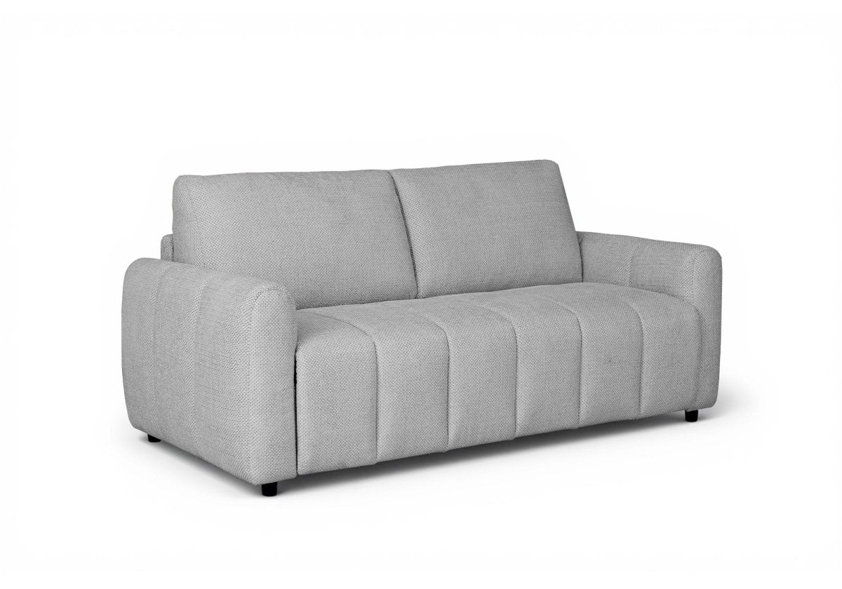 Canapé convertible express 3 places en tissu gris ISANDRO - DécoInParis