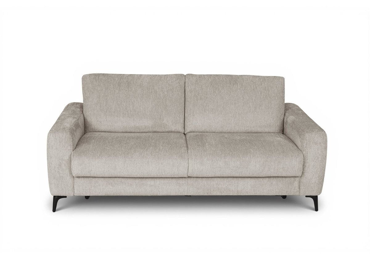 Canapé convertible express 3 places en velours chiné beige NONA - DécoInParis