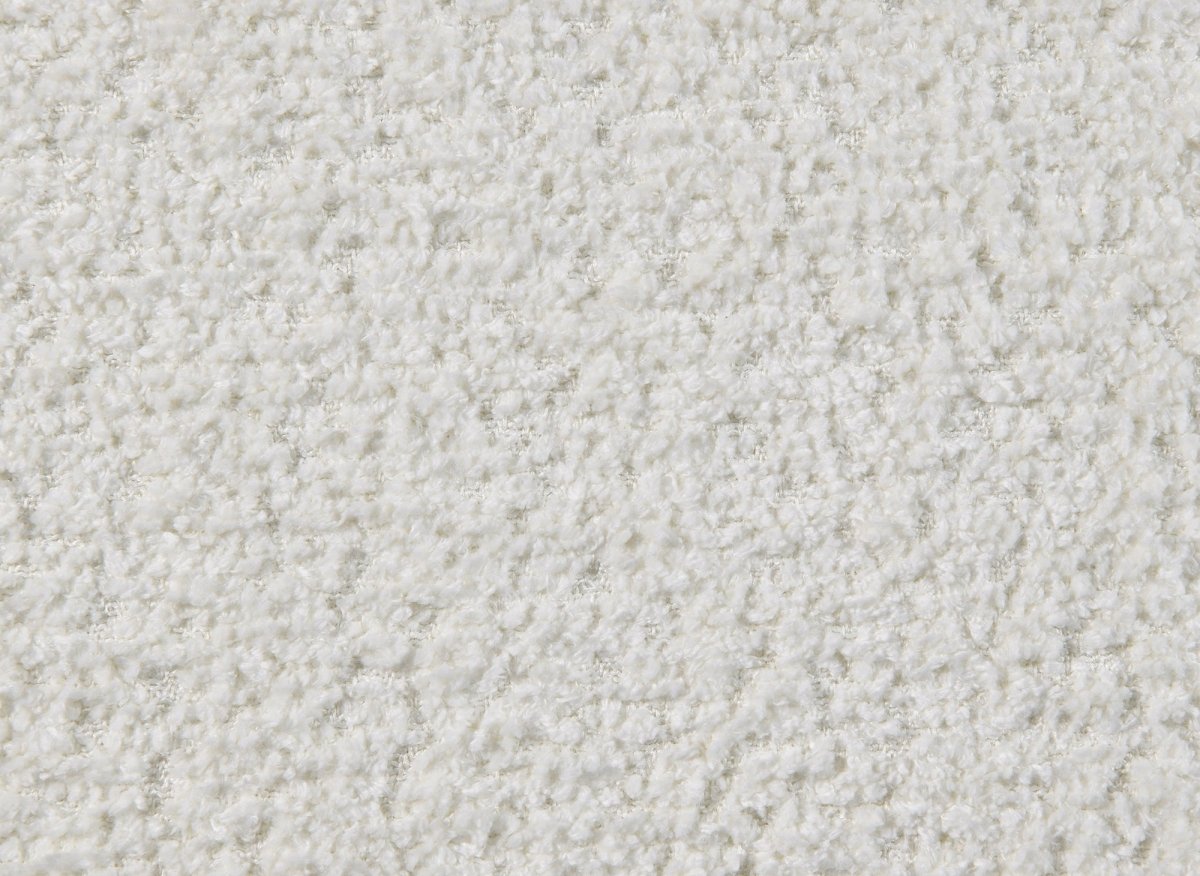 Canapé d'angle convertible avec coffre en tissu bouclette écru HAVEN - Angle gauche - DécoInParis