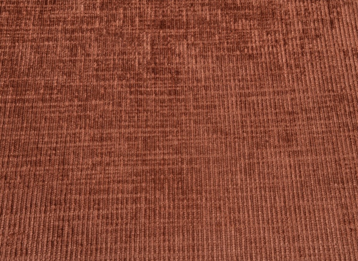 Canapé d'angle convertible avec coffre en velours chiné terracotta LUFY - Angle gauche - DécoInParis