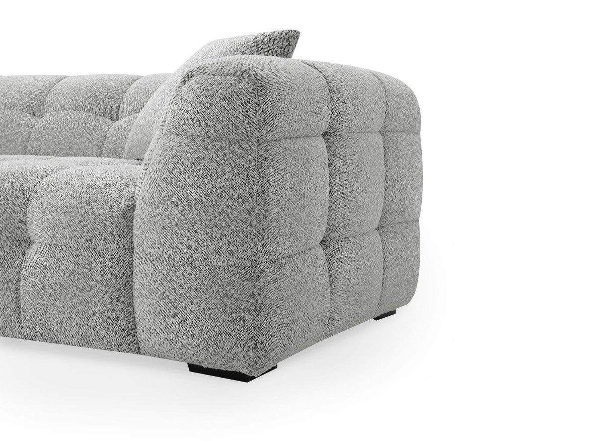 Canapé d'angle effet peau de mouton gris BELLA - Angle gauche - DécoInParis