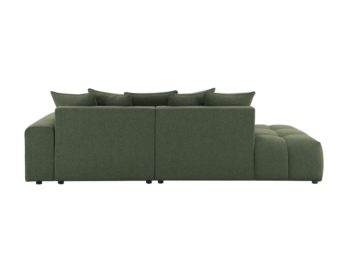 Canapé d'angle en tissu texturé vert olive CLARISSE - Angle droit - DécoInParis