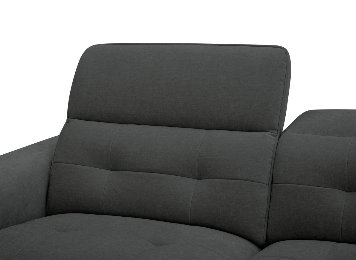 Canapé d'angle relax électrique en tissu gris FERDINAND - Angle droit - DécoInParis