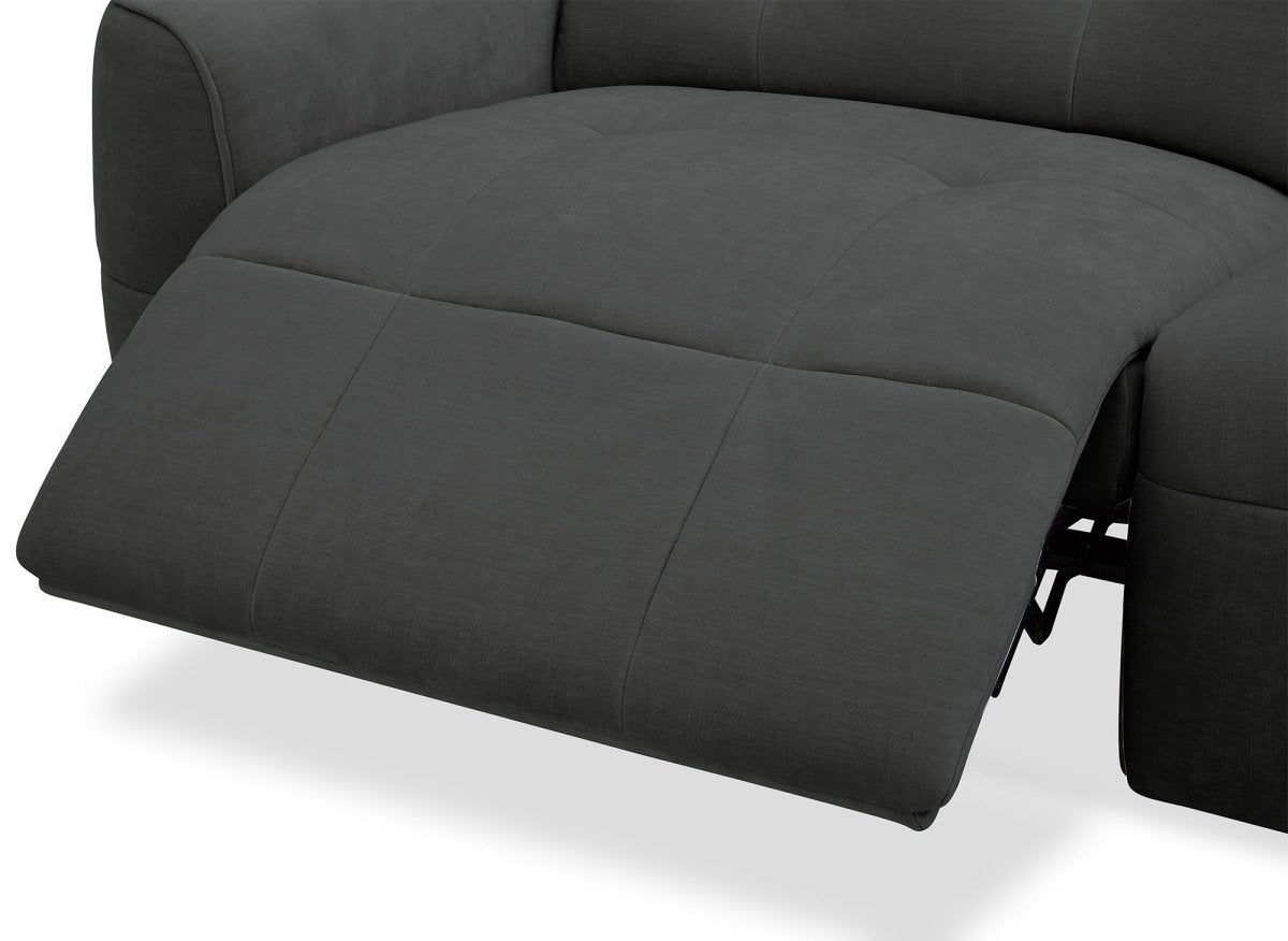 Canapé d'angle relax électrique en tissu gris FERDINAND - Angle droit - DécoInParis