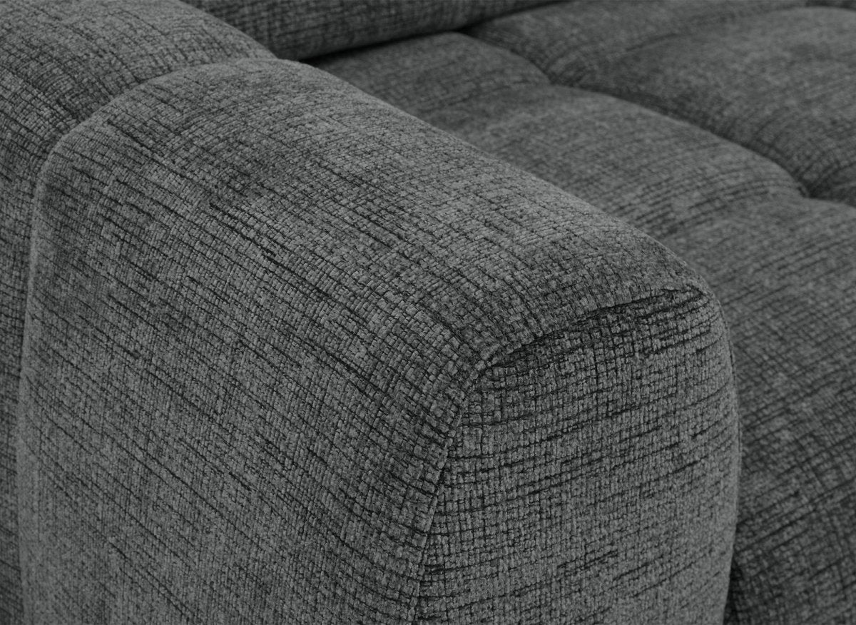 Canapé d'angle relax électrique en velours chiné gris DANIA - Angle droit - DécoInParis