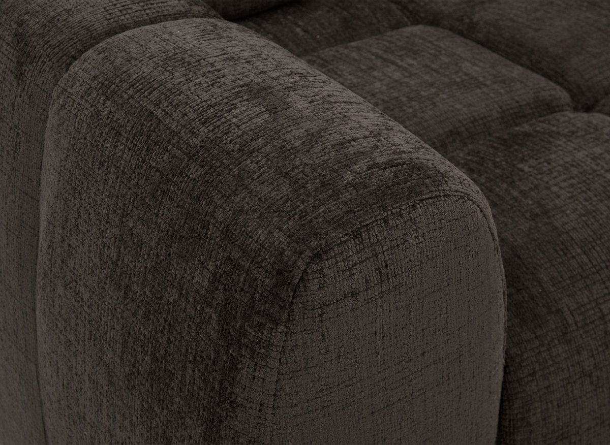 Canapé d'angle relax électrique en velours chiné marron DANIA - Angle droit - DécoInParis