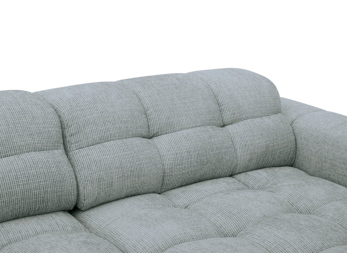 Canapé d'angle relax en velours texturé gris FEDORA - Angle droit - DécoInParis