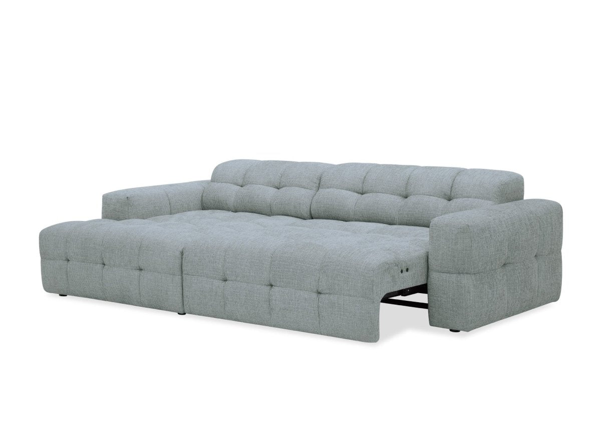 Canapé d'angle relax en velours texturé gris FEDORA - Angle gauche - DécoInParis