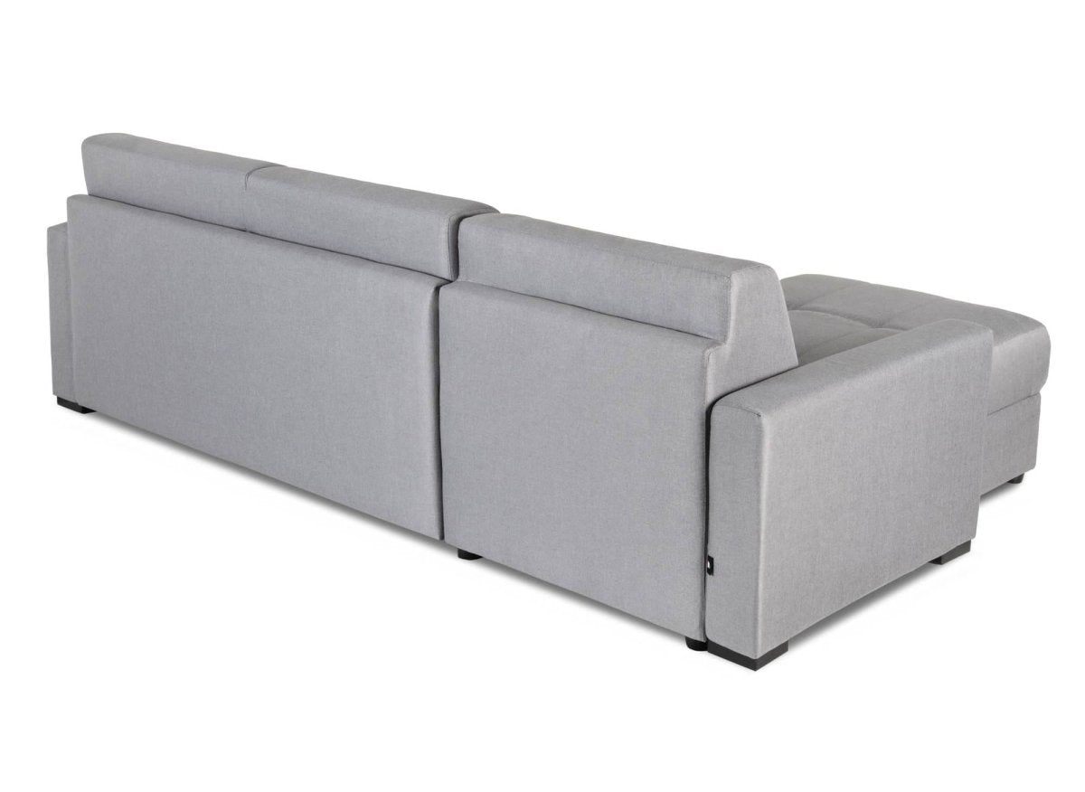 Canapé d'angle réversible convertible express en tissu gris LOUNA - DécoInParis