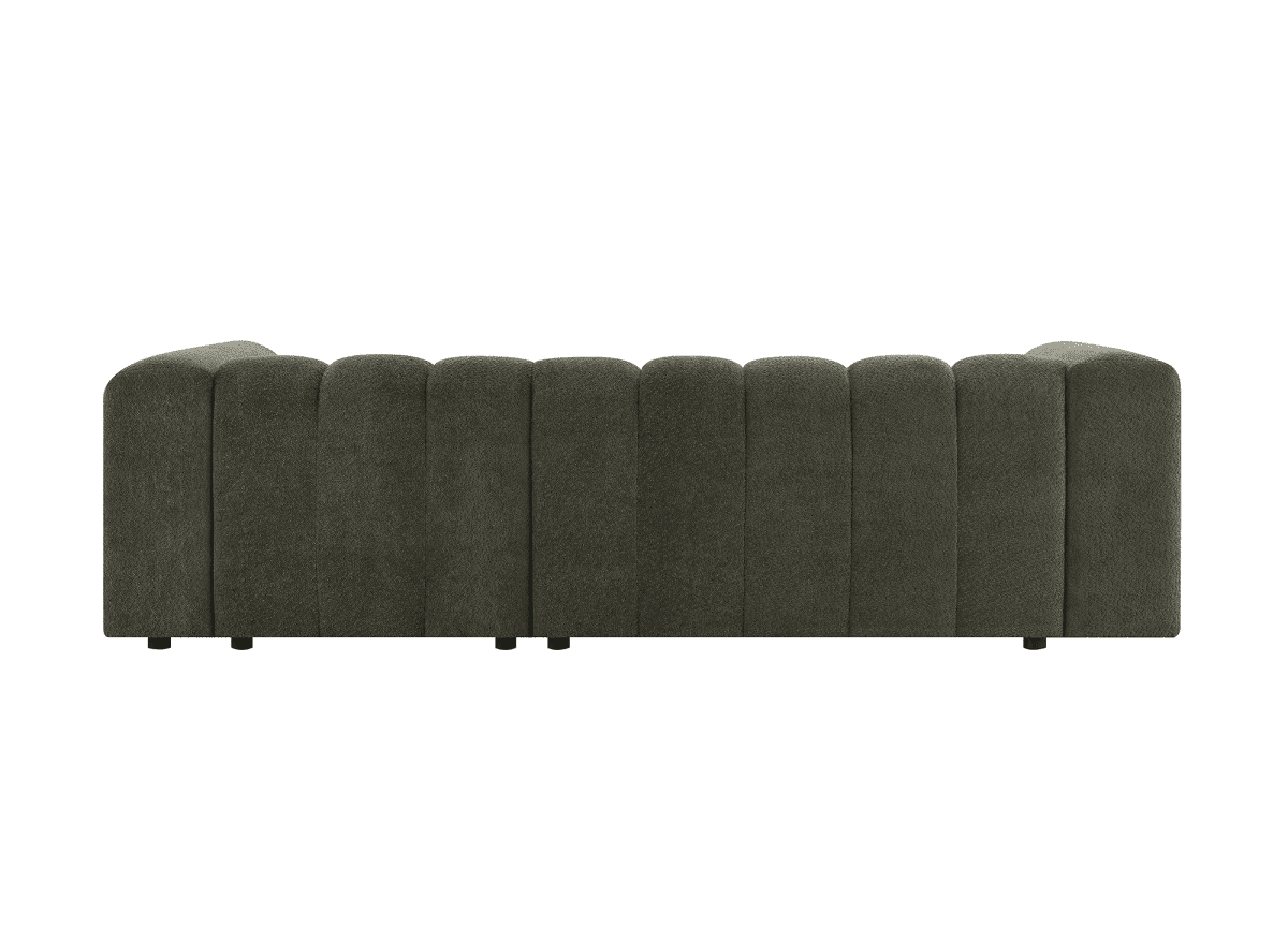 Canapé d'angle réversible en tissu bouclette vert AELIS - DécoInParis