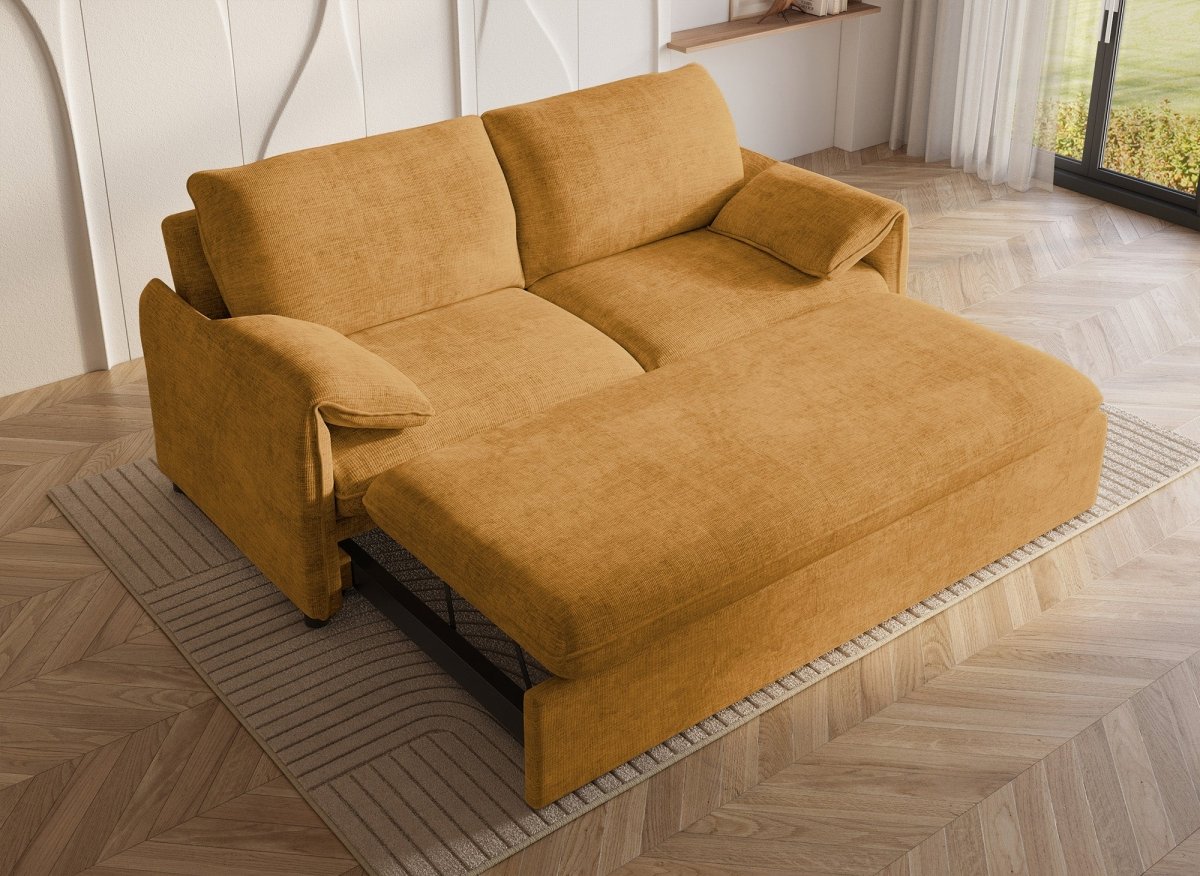 Fabulcozy Canapé Velours Côtelé Convertible 1 Place - Fauteuil Convertible avec Coussin et
