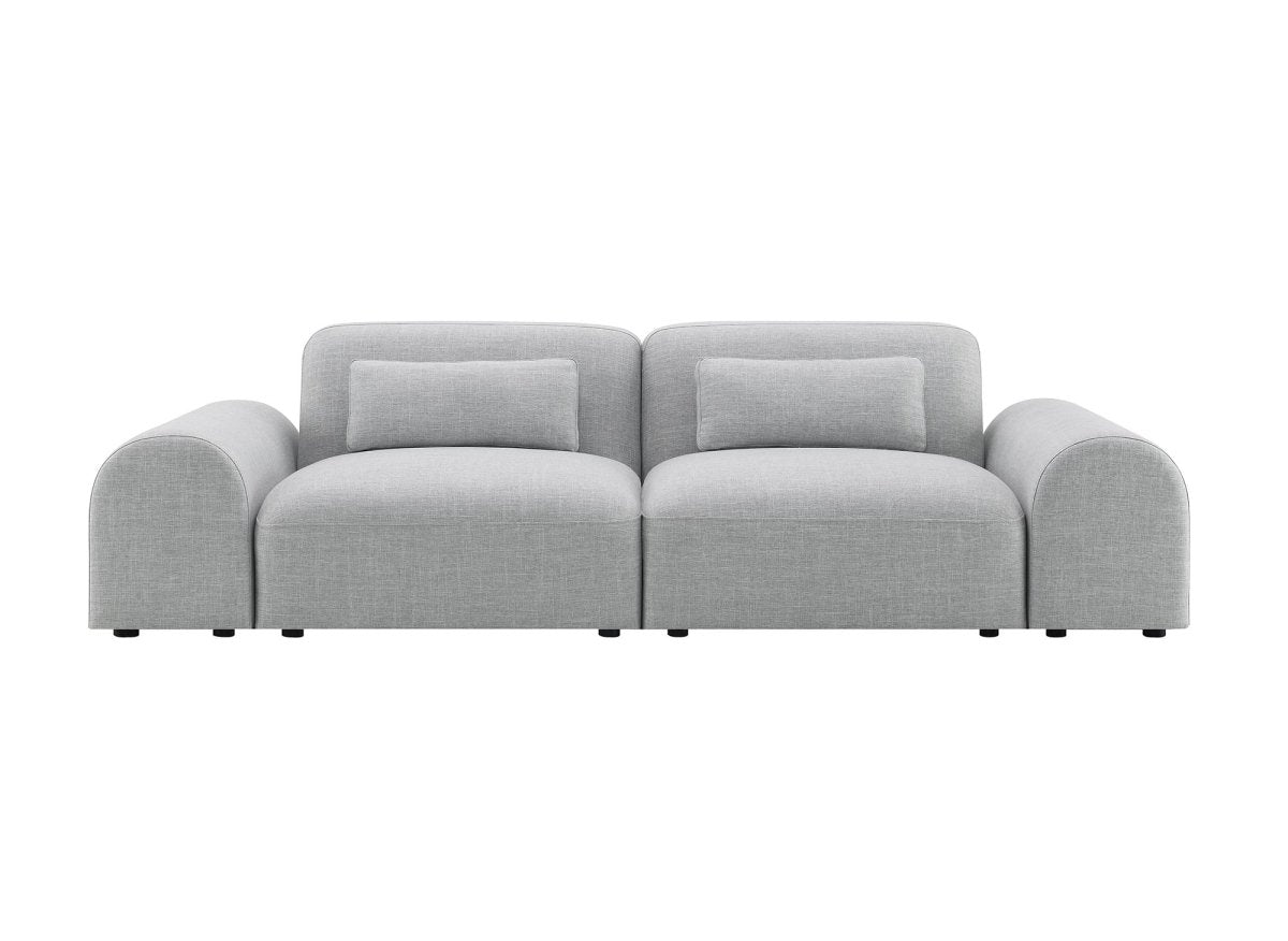 Canapé fixe 3 places en tissu gris EMMA - DécoInParis