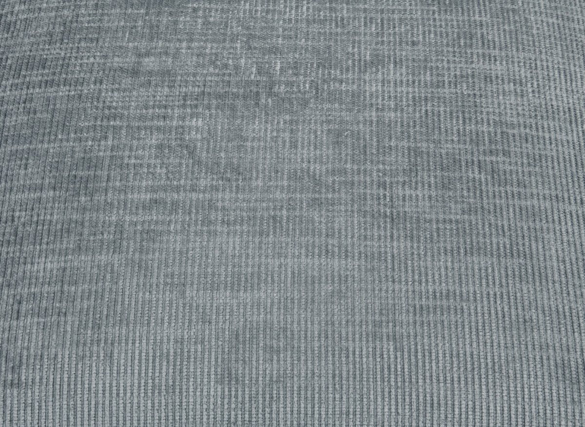 Canapé panoramique convertible avec coffre en velours chiné gris GAELLE - Angle droit - DécoInParis
