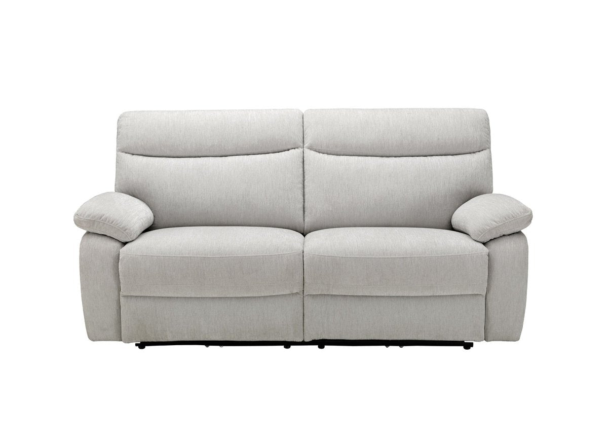 Canapé relax électrique 3 places en velours chiné beige KENDRA - DécoInParis
