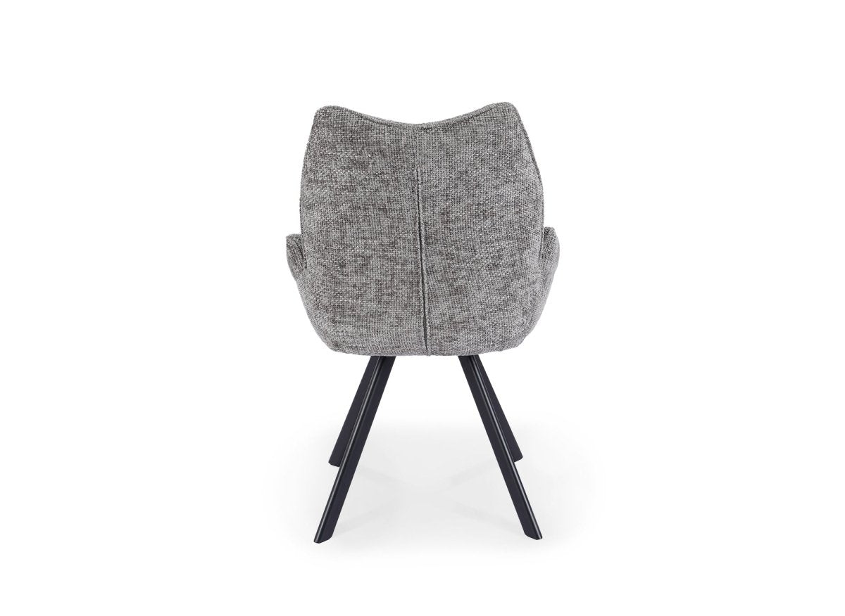 Chaise pivotante avec accoudoirs en tissu gris TALIA - DécoInParis
