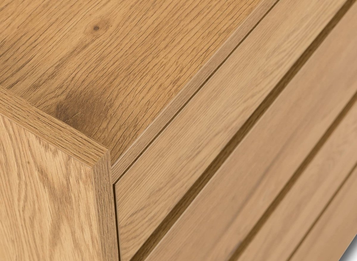 Commode 4 tiroirs en bois couleur chêne SACHA - DécoInParis