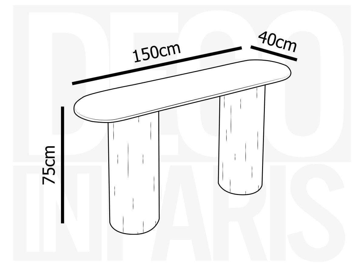 Console en marbre composite beige pieds noir DHARA BLACK - DécoInParis