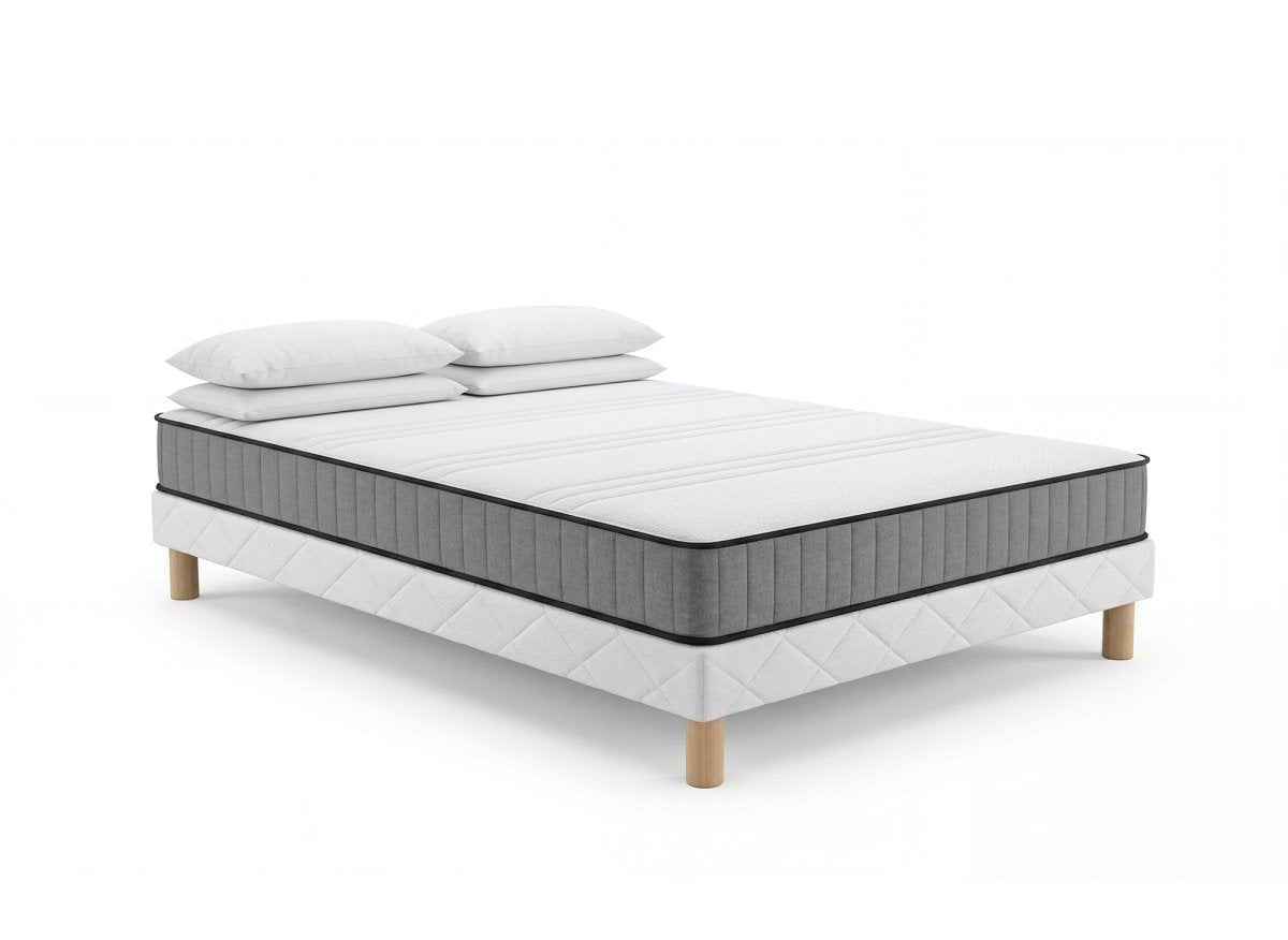 Ensemble 160x200 sommier tapissier & Matelas en mousse 15 cm - WOLK - DécoInParis
