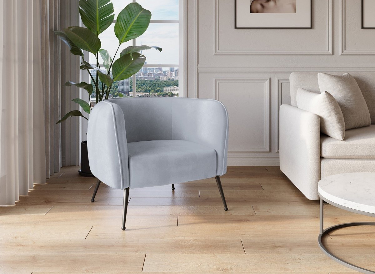 Fauteuil Cabriolet Velours Noir - Confort Moderne Et Élégant - Neuf Sous Emballage