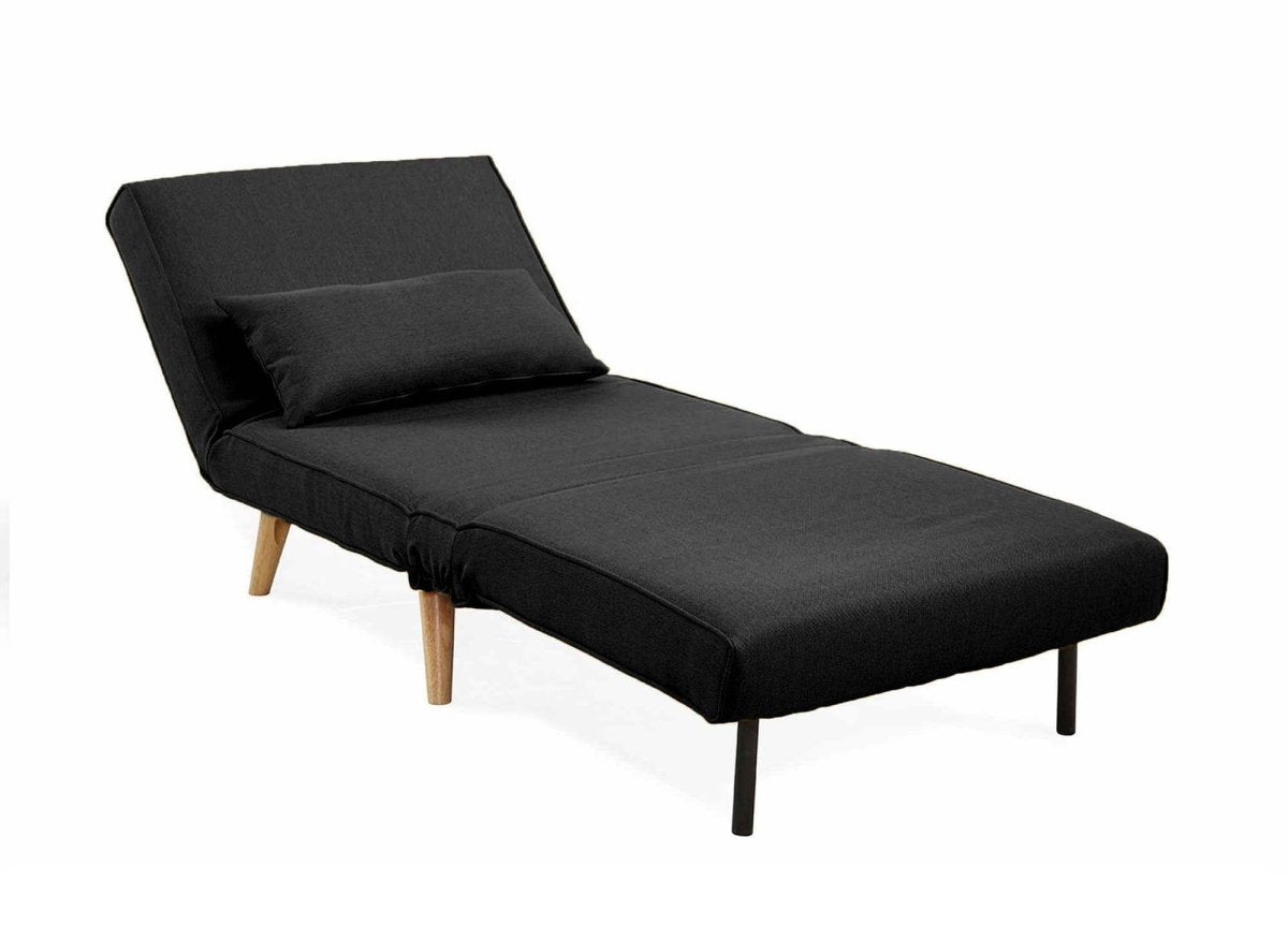 Fauteuil convertible en tissu gris anthracite TONKA - DécoInParis