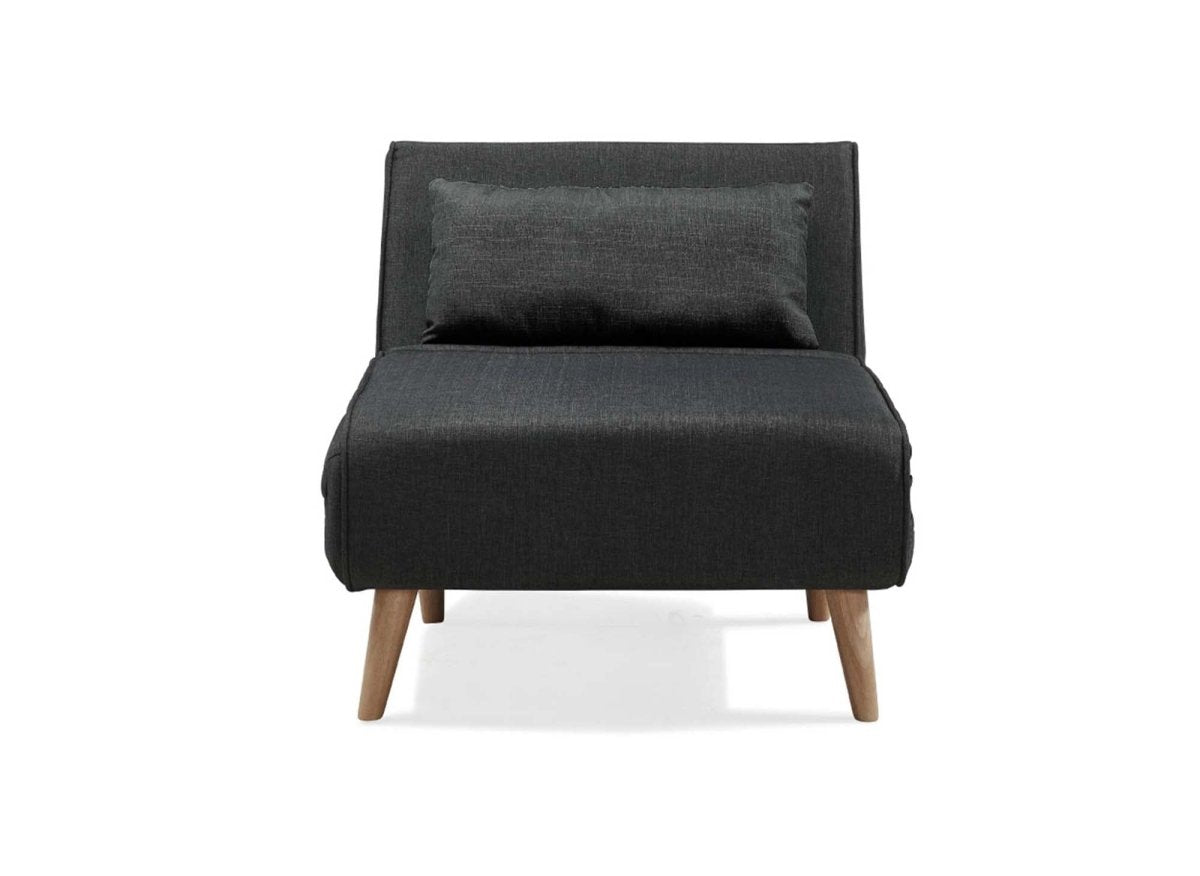 Fauteuil convertible en tissu gris anthracite TONKA - DécoInParis