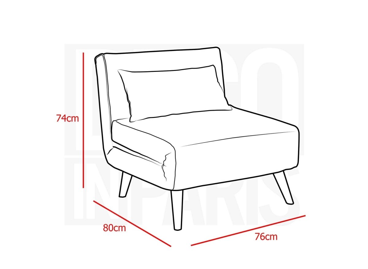 Fauteuil convertible en tissu gris anthracite TONKA - DécoInParis