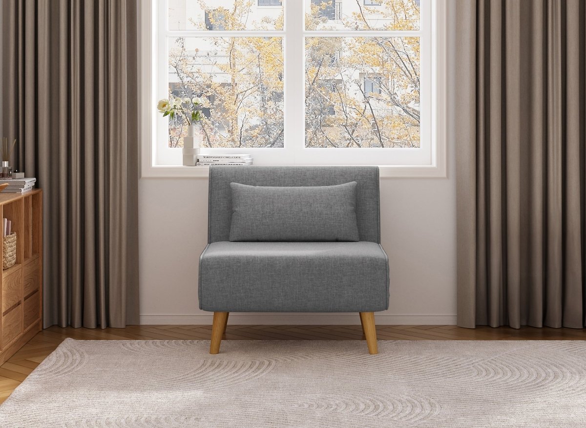 Canapé clic clac 2 places en tissu gris TONKA | Leroy Merlin