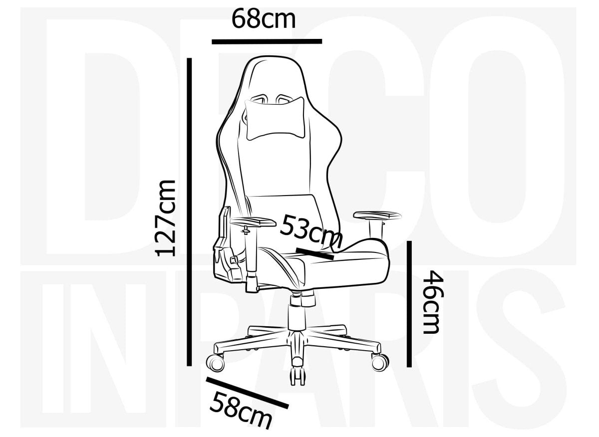 Fauteuil de bureau gaming en simili cuir noir et blanc SOUL - DécoInParis