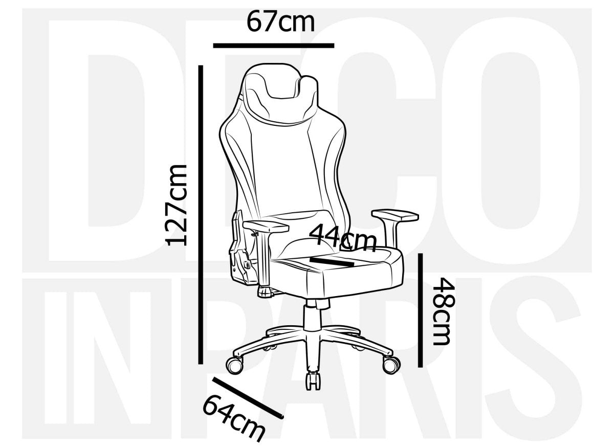 Fauteuil de bureau gaming en simili cuir noir et rouge EVALD - DécoInParis
