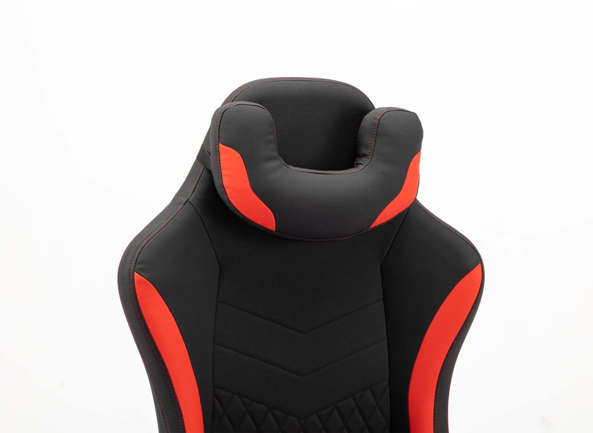 Fauteuil de bureau gaming en simili cuir noir et rouge EVALD - DécoInParis