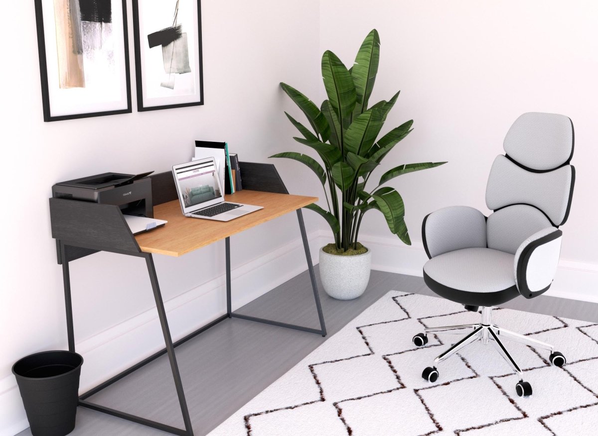 Fauteuil de bureau gris clair ALFA - DécoInParis