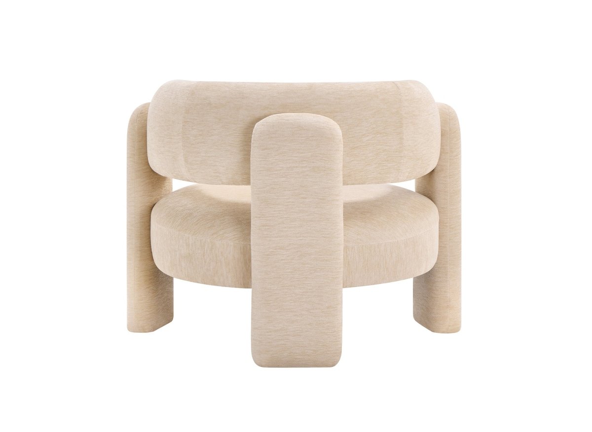 Fauteuil design en velours beige DENZEL - DécoInParis