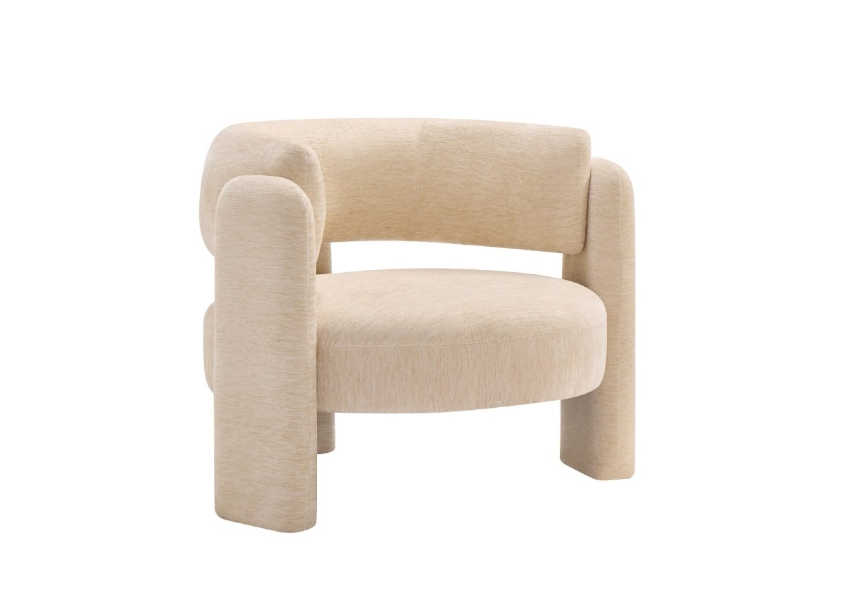 Fauteuil design en velours beige DENZEL - DécoInParis