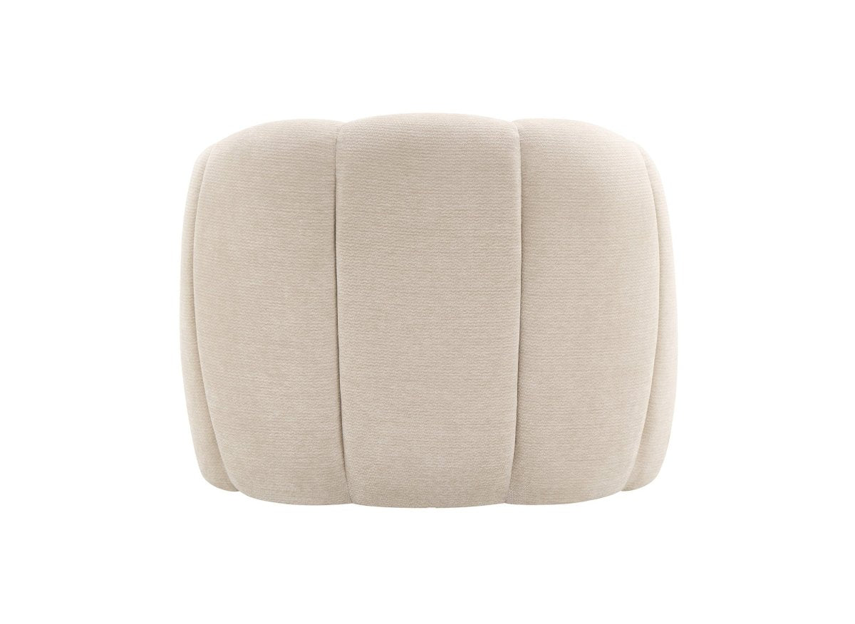 Fauteuil design en velours beige SENY - DécoInParis