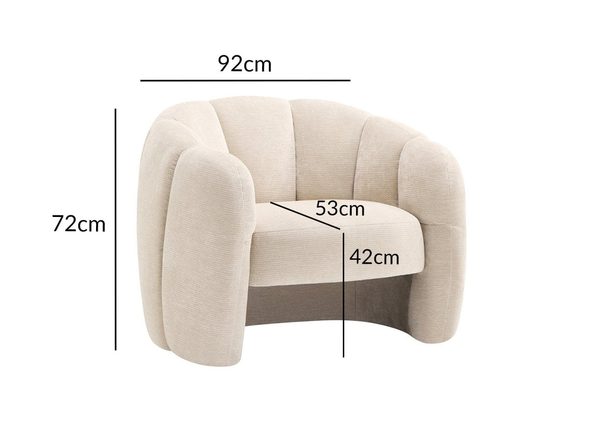 Fauteuil design en velours beige SENY - DécoInParis