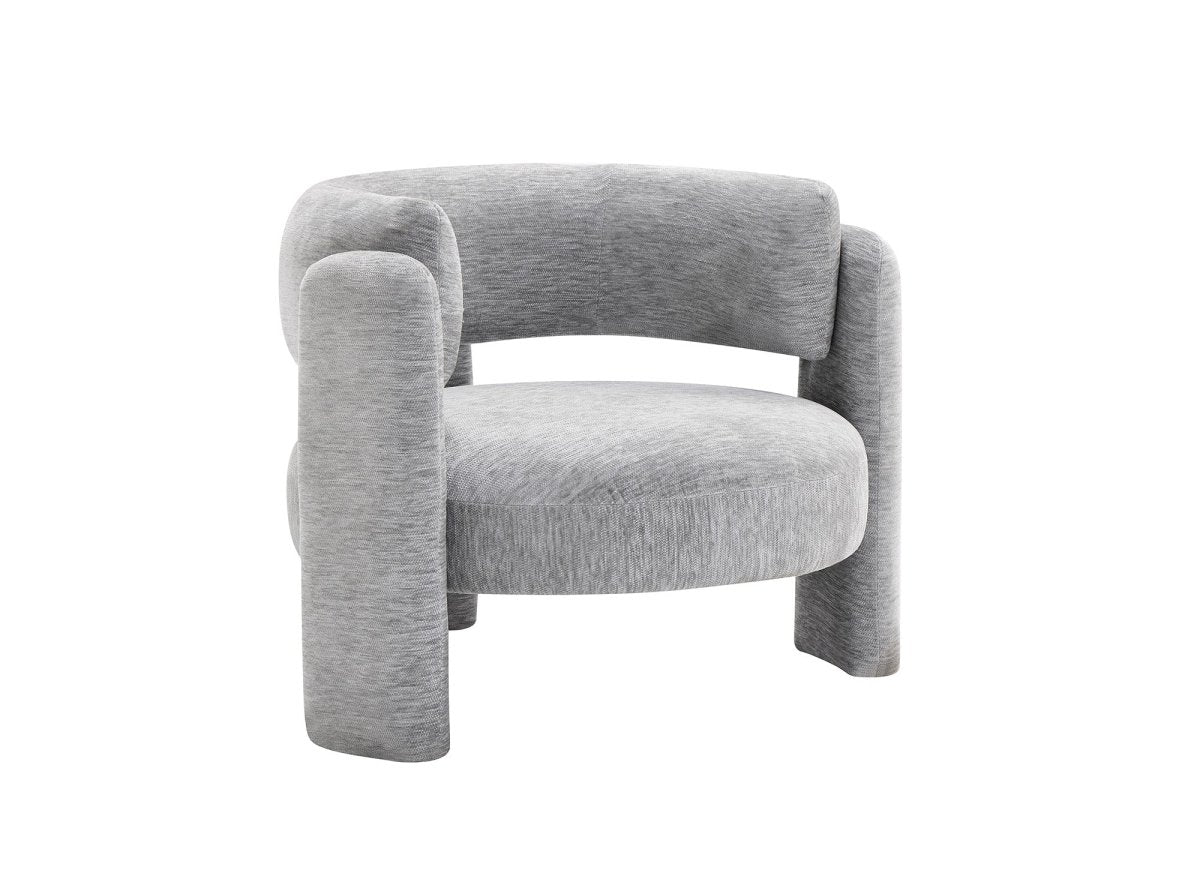 Fauteuil design en velours gris DENZEL - DécoInParis
