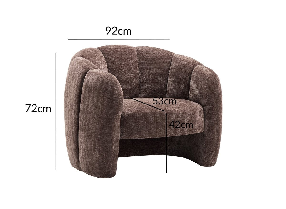 Fauteuil design en velours marron SENY - DécoInParis