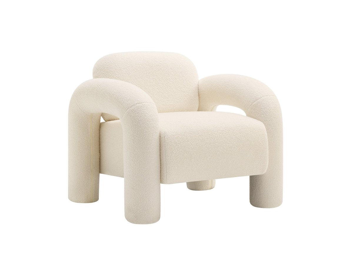 Fauteuil en tissu bouclette DEBORAH - DécoInParis