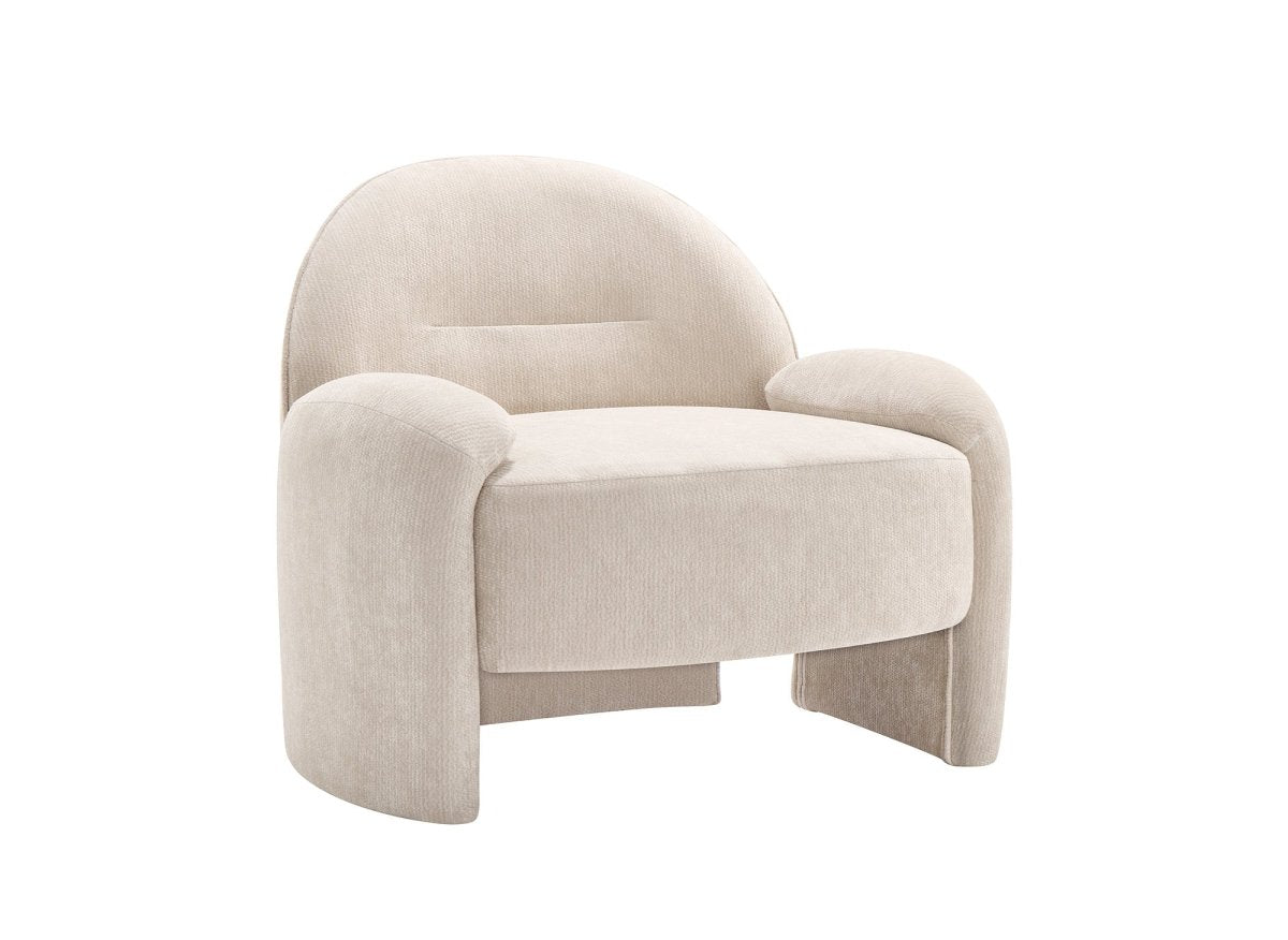 Fauteuil en velours beige MAKO - DécoInParis