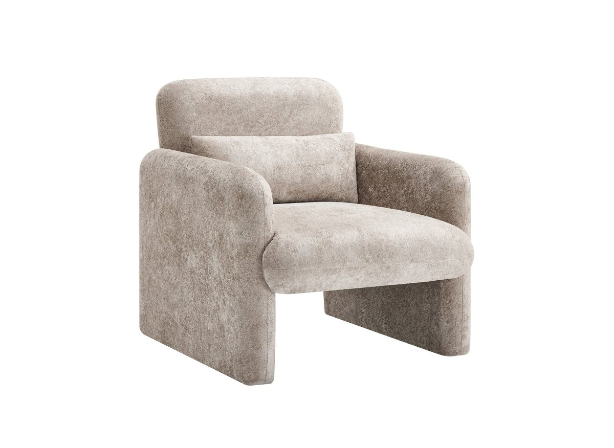 Fauteuil en velours beige PAMIO - DécoInParis