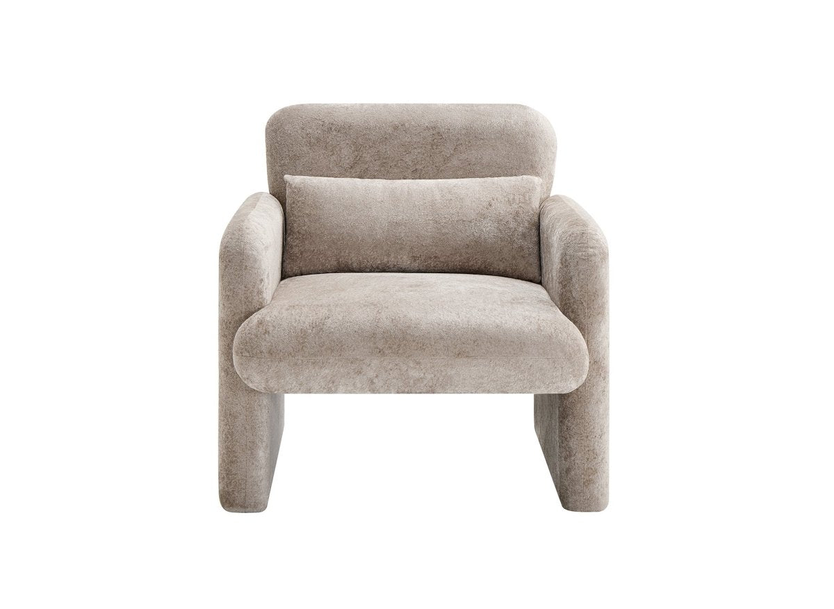 Fauteuil en velours beige PAMIO - DécoInParis