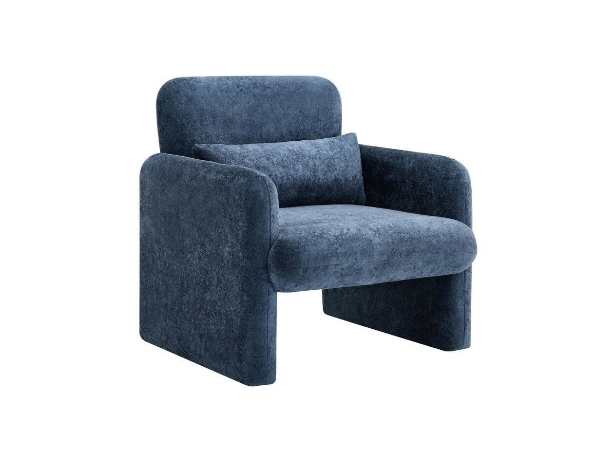 Fauteuil en velours bleu PAMIO - DécoInParis