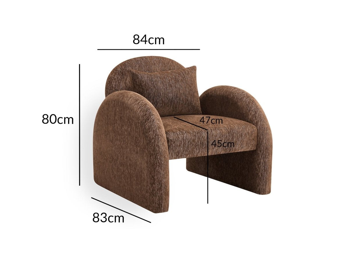 Fauteuil en velours marron VOLTAIRE - DécoInParis