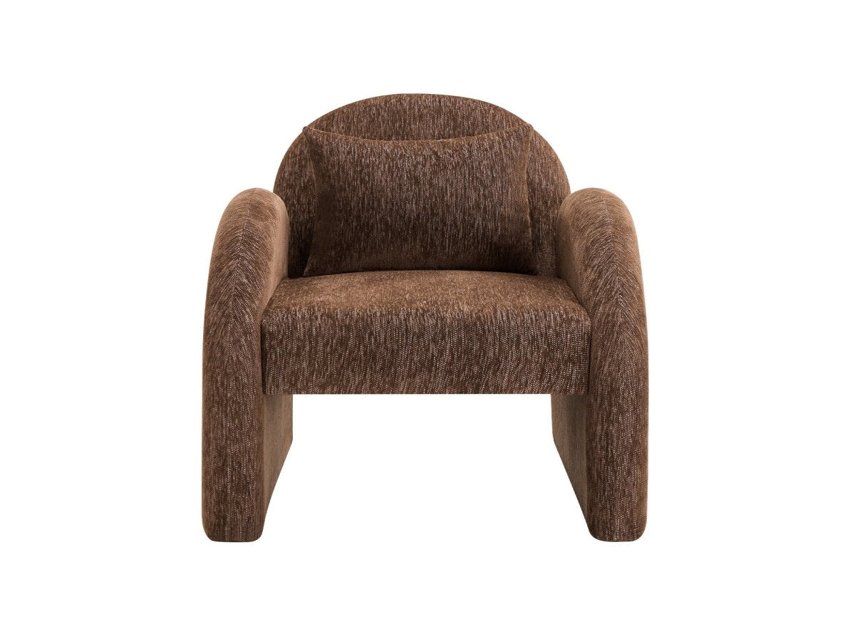 Fauteuil en velours marron VOLTAIRE - DécoInParis