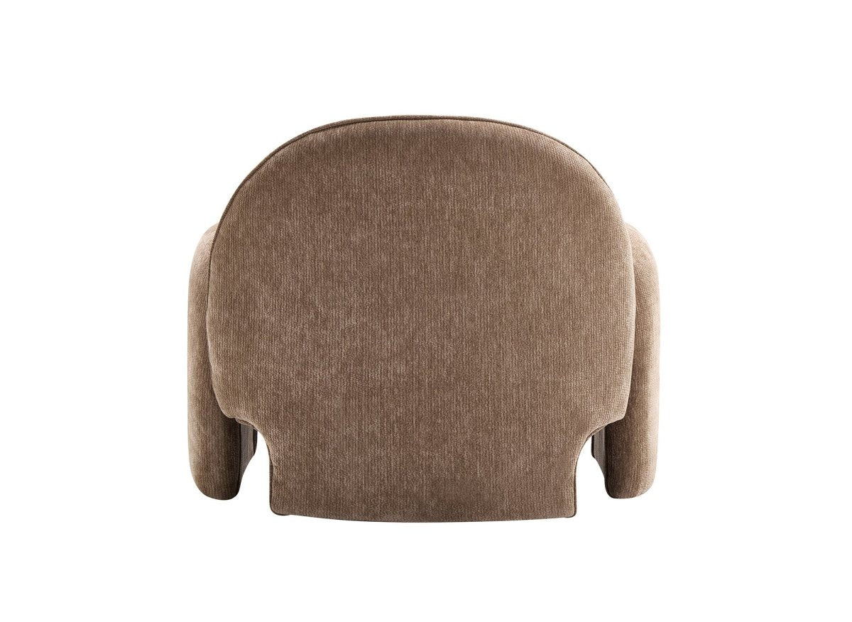 Fauteuil en velours taupe MAKO - DécoInParis